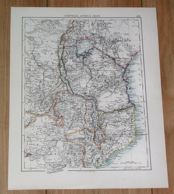 1896 ANTIQUE MAP Of Tanzania German - 1896 Antique Map Of Tanzania German East Africa.webp