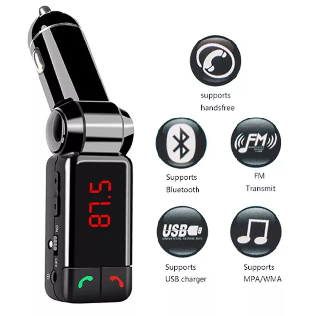 Wireless FM Transmitter Bluetooth Car Handsfree Kit Charger MP3 Player 2