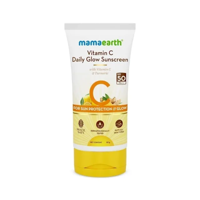 Mamaearth Sonnenschutz SPF 50 PA+++ Vitamin C & Kurkuma – 50 g