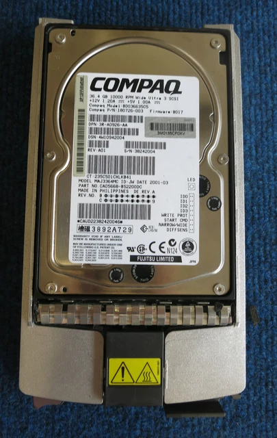 Disque Dur SCSI Compaq 18.2 Go - Ultra160, 10k Tr/min, Vintage, Occasion