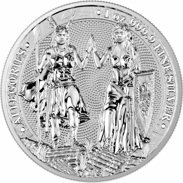 1 oz 999 Silver 5 Mark The Allegories Galia & Germany 2023 with CoA