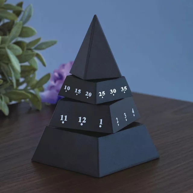 Le Temps Pyramide en Mouvement Sculpture Maison Bureau Étagère Horloge - Cadeau