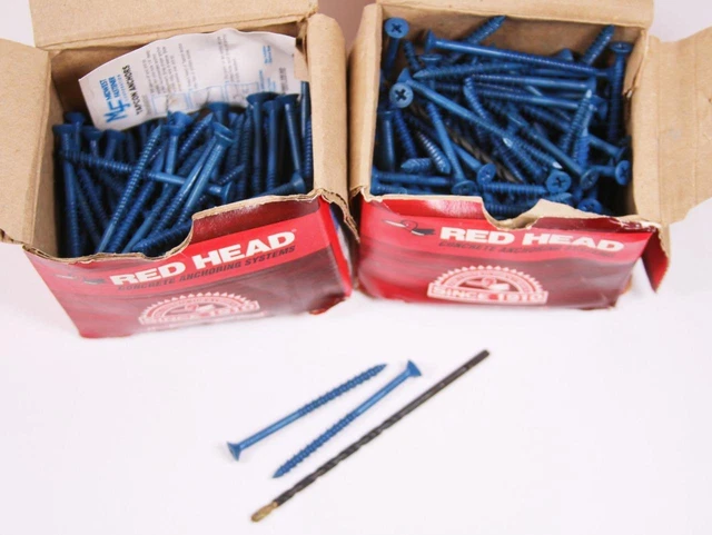 200 RedHead Tapcon Blue Seal Masonry Tapping Screws 3/16x2 3/4" Philips Head NEW