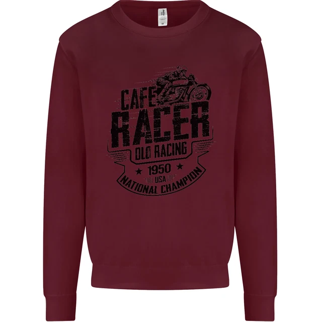 Felpa Maglione Maglione Maglione Motociclismo Biker Bambini Cafe Racer Old Racing 3