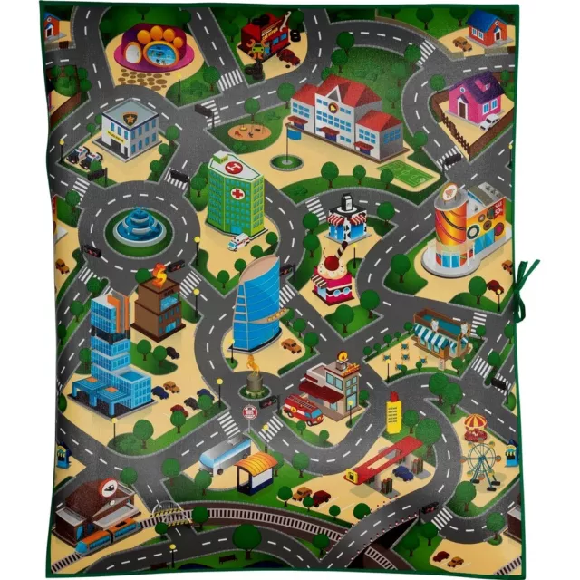 Tapis de jeu 120 x 100 cm route ville voiture mod2