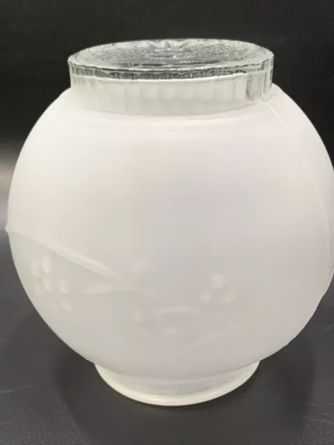 Vintage Light Shade Frosted Embossed Glass 3" FITTER Ceiling Lamp REPLACEMENT