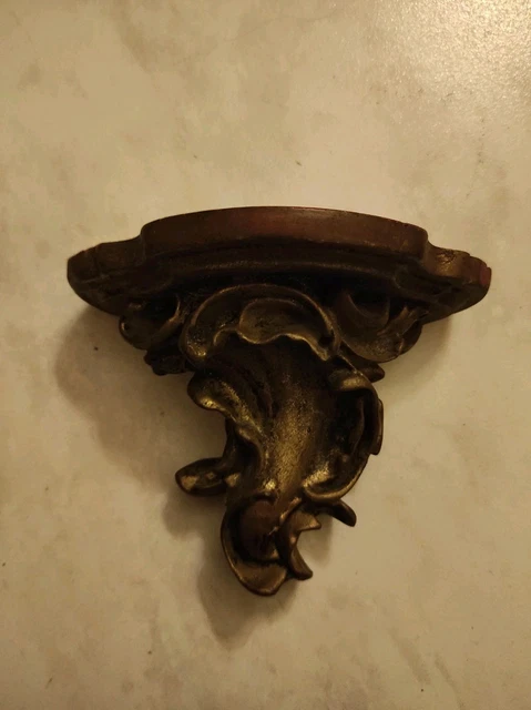 Console Murale Baroque - Étagère Décorative En Plastique Style Antique Or - Ornement Mural