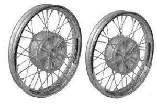 2 CROMATO ANTERIORE POSTERIORE 16 "WM2 Adatto Per JAWA 250 350 CW 36 FORI...