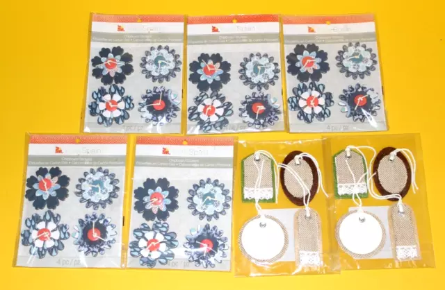 Pegatinas de aglomerado Kate Spade 5 paquetes y etiquetas de arpillera Michaels 2 paquetes - 28 en total
