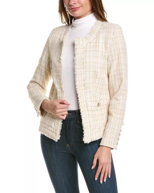 Nanette Nanette Lepore Plaid Tweed Jacket Women's Beige S