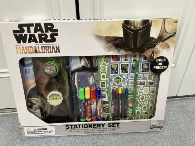 Disney Star Wars The Mandalorian Stationary Set Over 30 Pieces+ 152 Stickers New