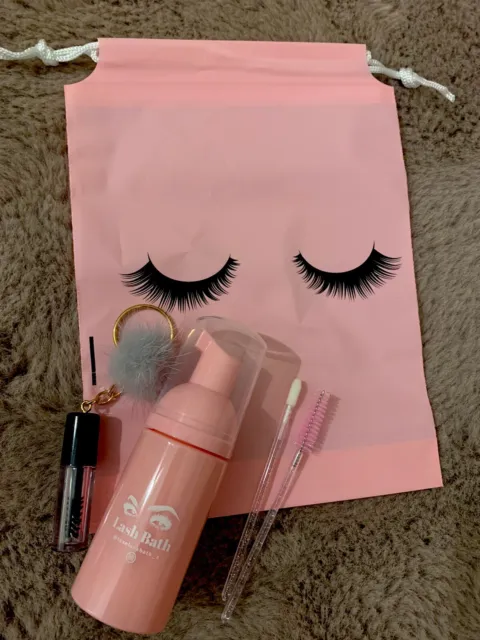 eyelash shampoo, eyelash Storage Bag, Lip Balm, Gift Set