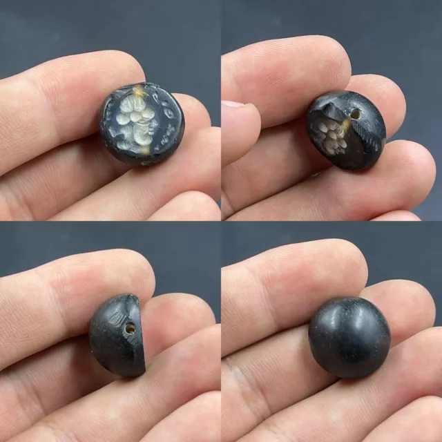 Ancient Near Eastern Agate Intaglio Stone Seal Stamp Bead