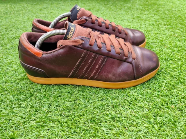 Adidas morka leather shop brown shoes mens trainers