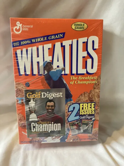 Tiger Woods Wheaties General Mills Cereal Box 2001 Full Sealed in Plastic RARE