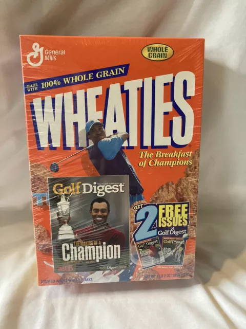 Tiger Woods Wheaties General Mills Cereal Box 2001 Full Sealed in Plastic RARE