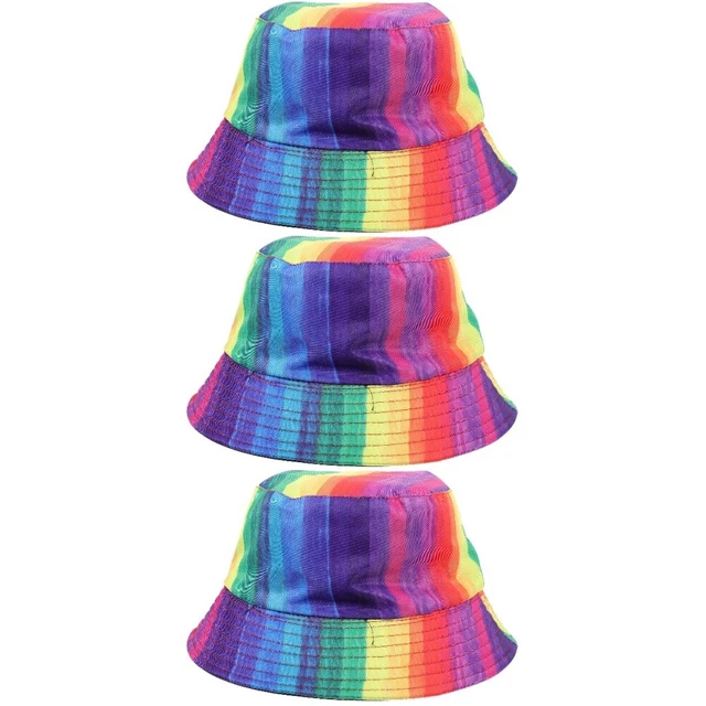 3pcs coloré du chapeau de seau arc-en-ciel