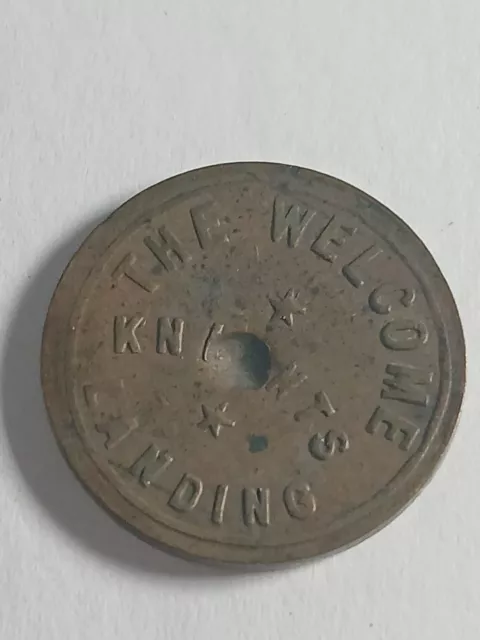 The Welcome Knights Landing (Yolo County, CA ?) G/F 10c Trade Token - Scarce
