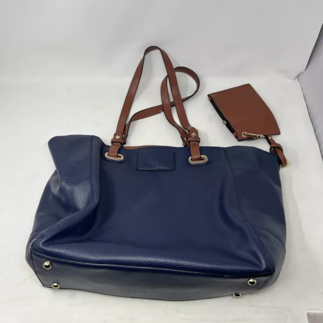 G.H. Bass Black & Brown Leather Samantha Tote Bag