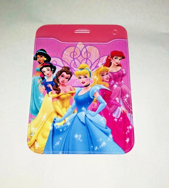 DISNEY PRINCESS ID CARD BADGE PASS HOLDER Cinderella Jasmine Stocking