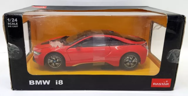 Rastar 1/24 Scale Diecast Model Car 56500 - BMW i8 - Red 3