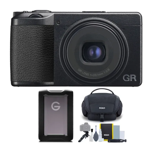 Ricoh GR IIIx Digital Camera with 5 TB Portable Hard Drive and Accessory Kit