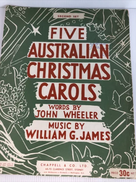 Five Australian Christmas Carols - Second Set - Sheet Music Book 1948🌸🌸🌸🌸