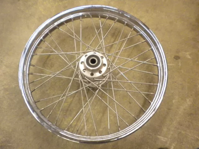 Harley Davidson 21”x2.15 40 Spoke Front Wheel Polished hub Chrome Rim 2