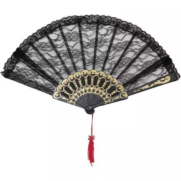 Bristol Novelty Spanish Lace Hand Fan Adult Fancy Dress Costume Accessory