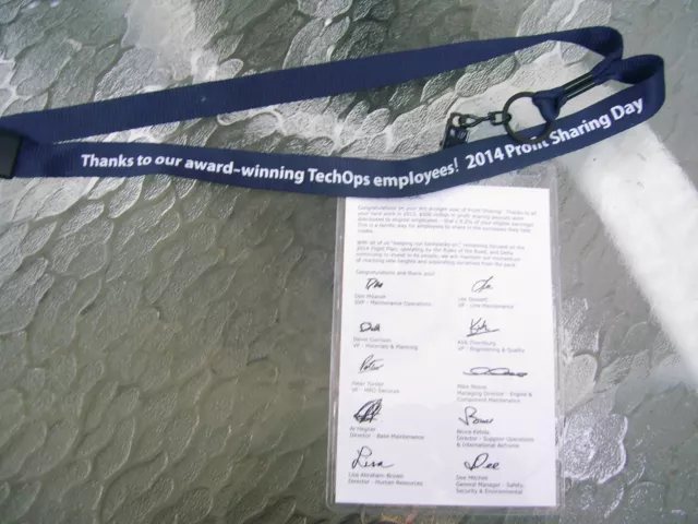 Delta Air Lines - Profit Sharing 2014 Techops Lanyard