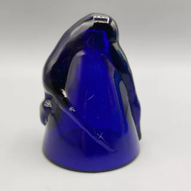 Cobalt Blue Shot Glass  McKee Style Bottoms Up Shot Cup Gift Nude Barware