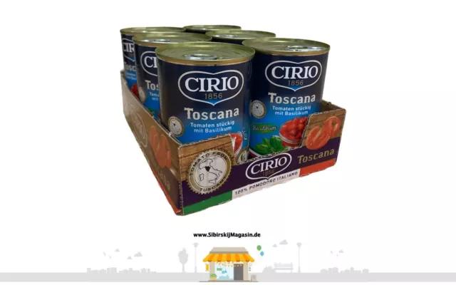 CIRIO TOSCANA Tomaten stückig mit Basilikum 6 x 400g MHD 31.12.2023