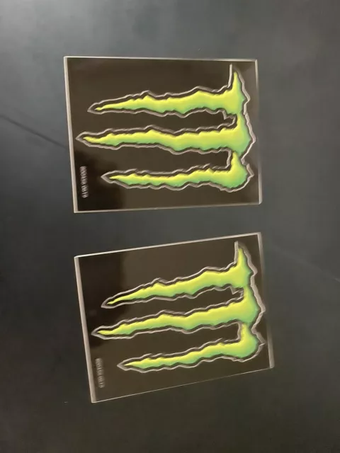 2 Monster Energy Drink Stickers- New 3” X 4” Decal Laptop Skateboard Car Bike