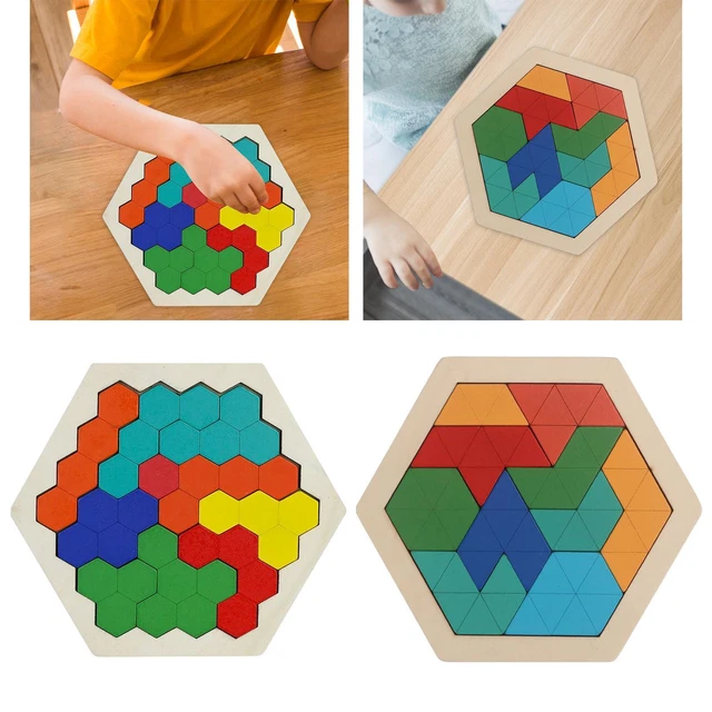 Wood Brain Teasers Toy puzzles Blocks for Shape Analysis Imagination Observation