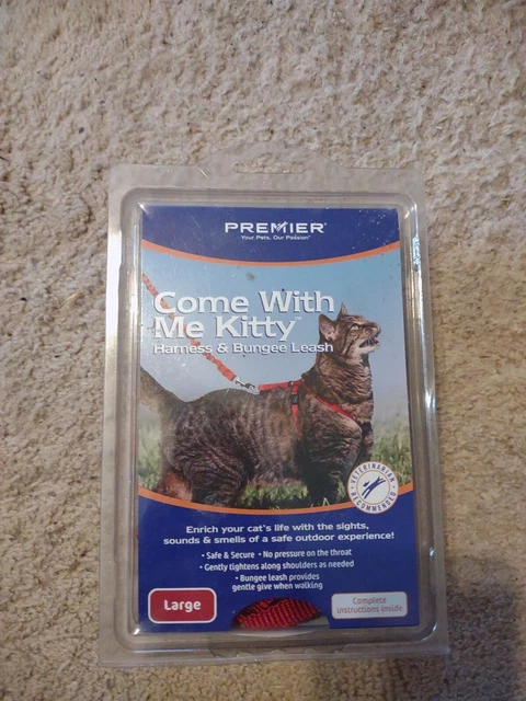 Arnés Premier y Correa Bungee Rojo Grande Ven conmigo Gatito Nuevo en Caja