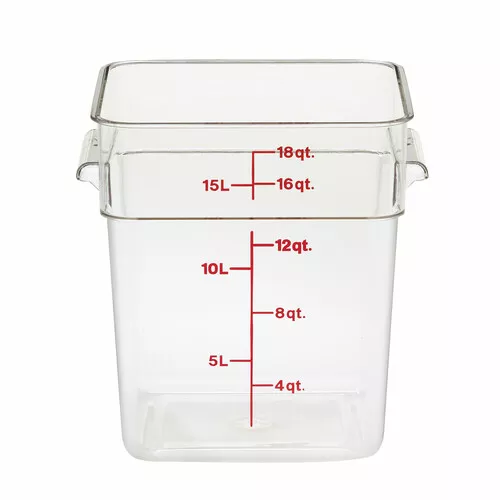 Cambro 18 Qt Camwear Camsquare 18SFSCW135 Clear Square Food Storage Container