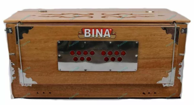 Bina 3.5 Octave Multifold Bellow 9 Stopper 42 Keys 2 Reed Harmonium with Bag