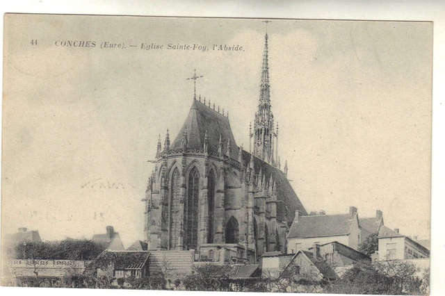 27 - cpa - CONCHES - Eglise Sainte Foy ( i 4017)