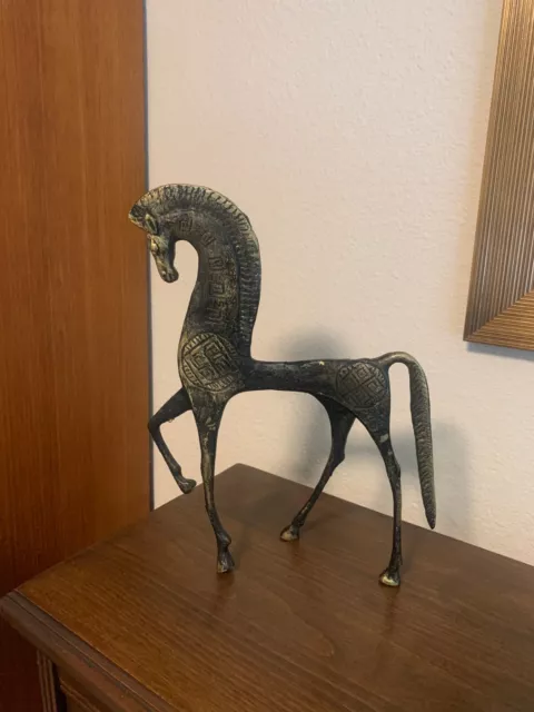 Mid Century Metal Horse Statue