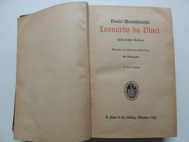 Dimitri Mereschkowski - Leonardo da Vinci - von 1920 - historischer Roman - Top!