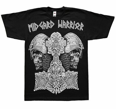 Gotico Camicia T-Shirt Vichingo Viking Walhalla Valhalla Odin Midgard Guerriero