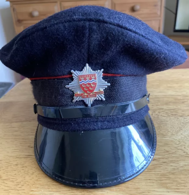 Vintage Firemans Cap : East Sussex Fire Brigade