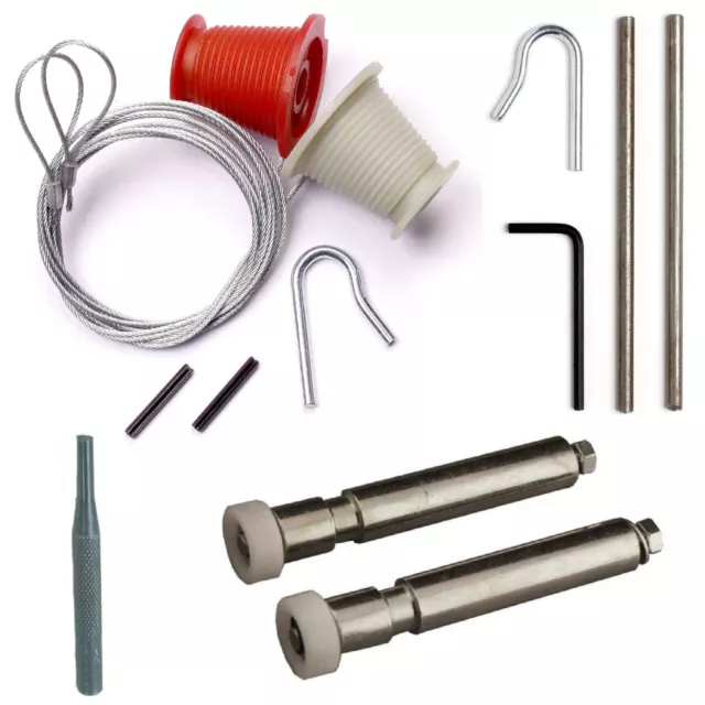 KIT DE REPARACIÓN COMPLETO HENDERSON Cables y Rodillos (Tuercas) Puerta de garaje Repuestos Conos