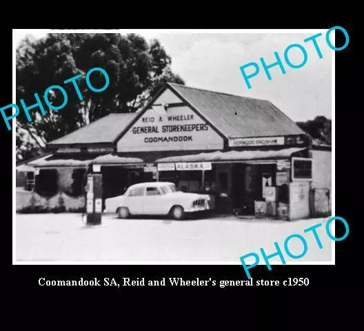 OLD LARGE HISTORICAL PHOTO OF COOMANDOOK S.A, WHEELERS GENERAL STORE c1950