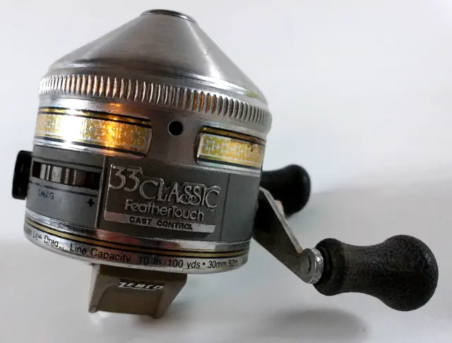 VINTAGE ZEBCO CLASSIC 33 Feather Touch Spin Cast Reel Made in USA 1984  $34.99 - PicClick
