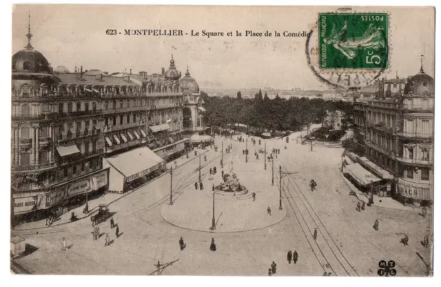 CPA 34 - MONTPELLIER  (Hérault) - 623. Le Square et la Place de la Comédie