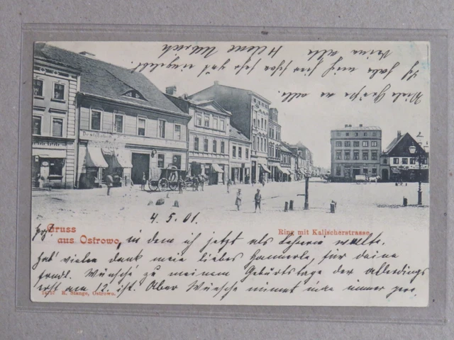 AK - Gruß aus Ostrowo Bezirk Posen Ring mit Kalischerstrasse 1901