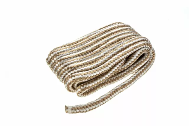 Seachoice 40051 Double Braid Nylon Dock Line, Gold/White, 5/8-Inch x 25 Feet,...