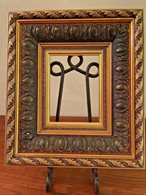 Vintage French Gold Gilded & Gesso Deep Core Wood Picture Frame Scrolling Leaf