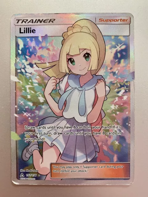 LILLIE Pokemon Trainer FULL ART ULTRA Prism Sun & Moon FA 151/156 Light Played